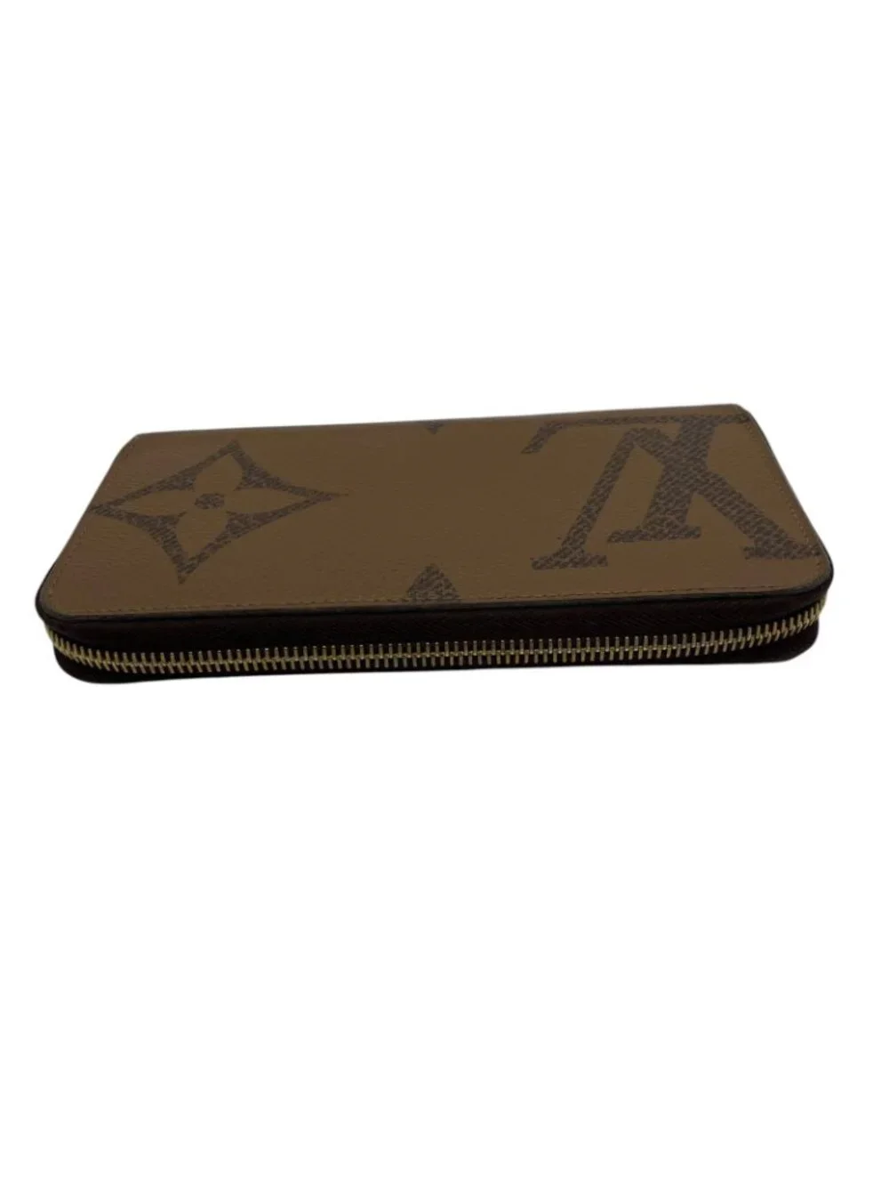 Louis Vuitton Zippy Wallet Monogram Giant Reverse Zip Around Brown